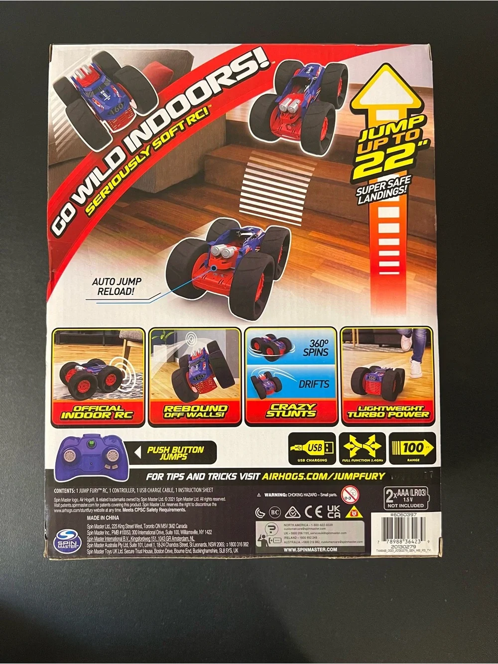 Air Hogs Super Soft Jump Fury with Zero Damage Wheels Extreme Jumping Remote New